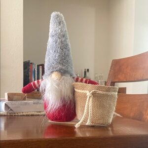 Festive Red and Gray Holiday Gnome Decor